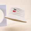 Ins New Cherry Pattern Embroidered Bucket Hat Outdoor Casual Versatile Sun Hat Couple Simple Basin Hat