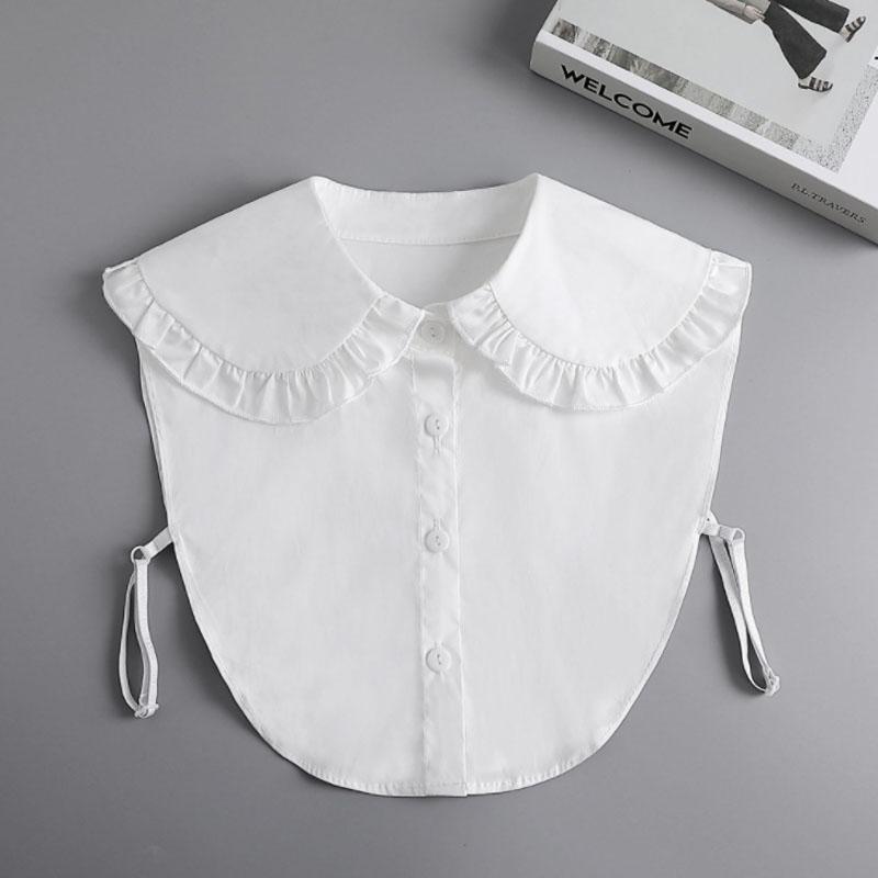 White Lapel Fake Collar Neck Decorative Chiffon Cotton Chocker Women Detachable False Collar Shirt Doll Lace Ladies Half Shirt