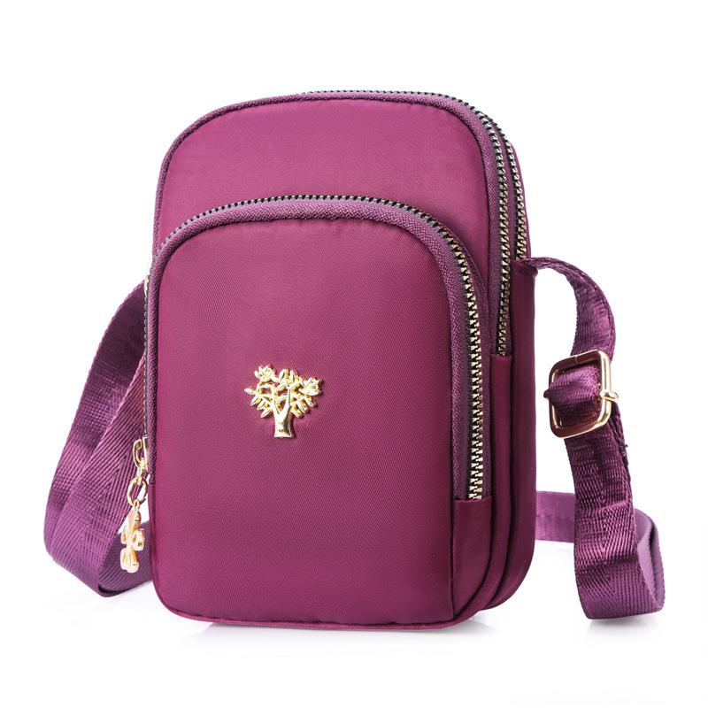 Trendige Nylon-Crossbody-Tasche für Handy & Münzen - Vertikale Umhängetasche