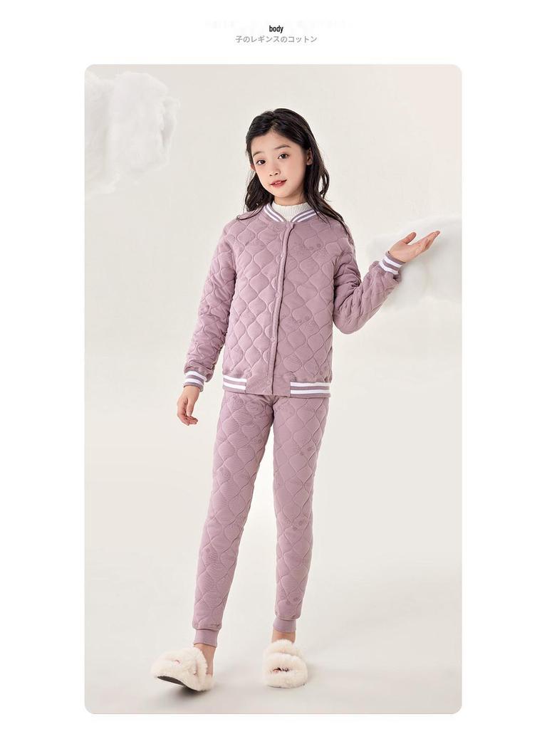 Winter-Schuluniform für Kinder: Warme gesteppte Baumwolljacke für Jungen (Sekundarstufe I und II) - Hauskleidung Top
