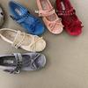 French Soft-soled Velvet Fashion Absolute Child One-word Belt Mary Jane Shoes Women's Early Spring Meeting Fairy Bow Single Shoes