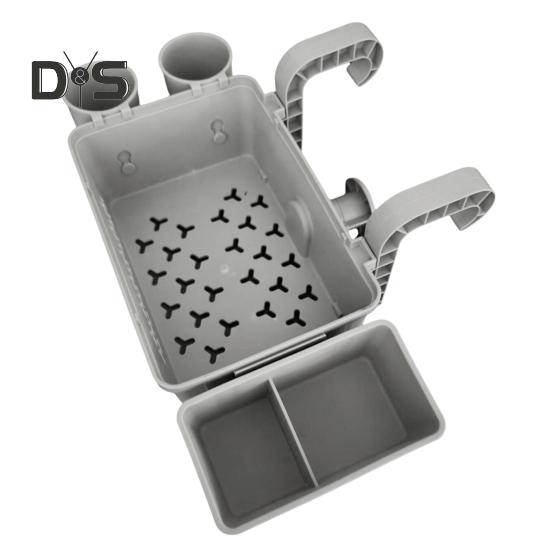 Pool Storage Basket for Above Ground Pools Poolside Storage Organizer with Cup Holder Hook Pool Accessories Holder Fits for Most Frame Pools