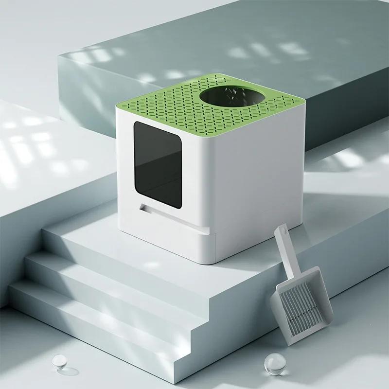 

Пластиковый самоочищающийся кошачий туалет, закрытый кошачий лоток, автоматический туалет, предотвращающий разбрызгивание снаружи, товары для животных, аксессуары