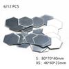 6/12PCS Acrylic Wall Mirror Hexagon Self Adhesive Stickers In 4 Colors Mosaic Tile Decals for Decoration DIY Art Ornaments Gift