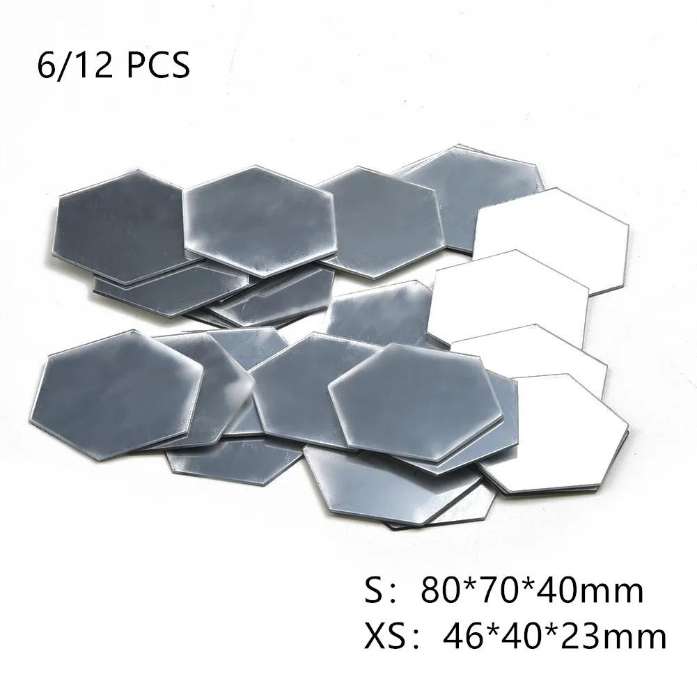 6/12PCS Acrylic Wall Mirror Hexagon Self Adhesive Stickers In 4 Colors Mosaic Tile Decals for Decoration DIY Art Ornaments Gift