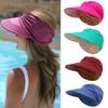 Empty Top Women Beach Sun Hat Wide Brim Outdoor Sports Hat Solid Color Baseball Cap  Outdoor Sport