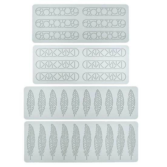 Fondant Pad Non-sticky Easy To Demould DIY Food Grade Silicone Feather/Leaf/Geometric Chocolate Mould for Cake Shop