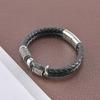 Viking compass Norse Runes Amulet Double-Layer Stainless Steel Men's Leather Bracelet Norse Mythology Jewelry