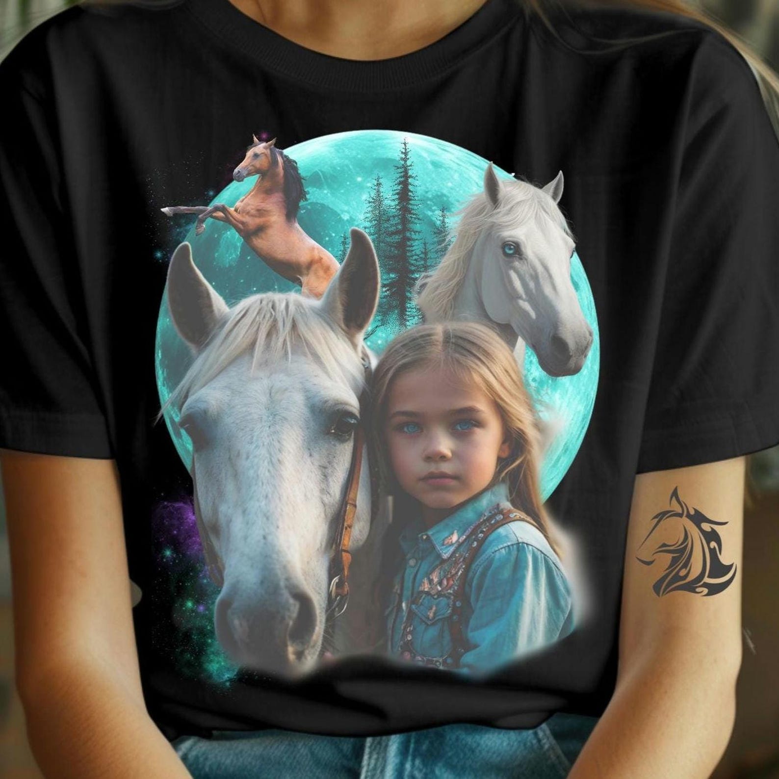 Retro Cowgirl Horse Graphic Tee - 90s Bootleg Style 2XL