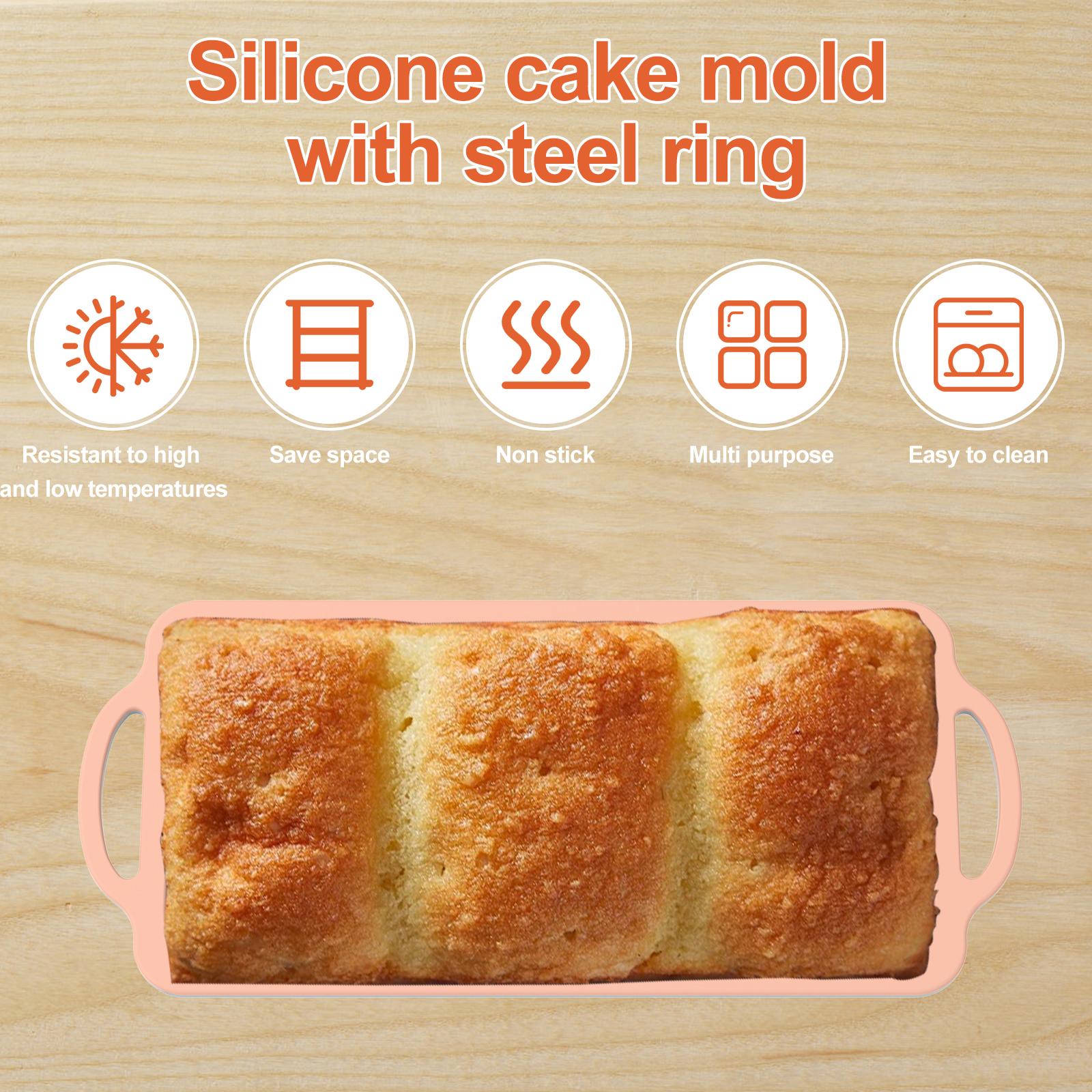 

2Pcs Silicone Loaf Pan Bread Toast Mold Non Stick Easy Release Loaf Baking Mold Heat Resistant Rectangular Bread Baking Mold