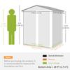 Garden Metal Tool Storage Shed with Sliding Door, Sloped Roof and Foundation Kit, 152 x 132 x 188cm, Grey