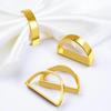 6-Piece Gold Semi-Circle Matte Metal Napkin Rings - Elegant Table Decor for Weddings Christmas Dinner Parties  Gifts