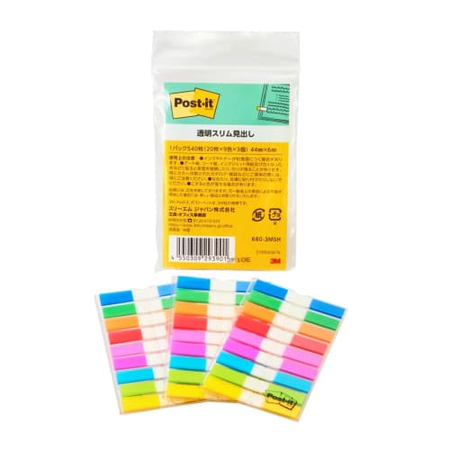 [.co.jp only] Post-it film sticky notes heading set of 3 9 colors 20 sheets each 680-3MSH