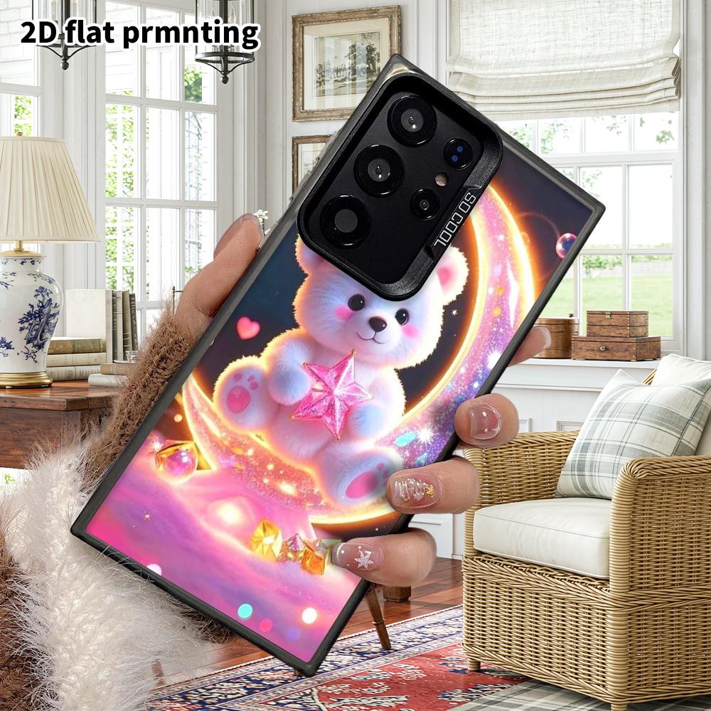 Phone Case: 2D Flat Samsung Galaxy A34 A35 M05 M06 S20 S22 S21 FE Plus 5G Protective Case, Couple Style, Plush Little White Bear, Christmas and Hallow