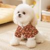 Retro Big Flower Jacket Thickened Warm Dog Clothes Small Dog Winter Traction Bipeg Than Bear Pet Clothing