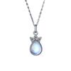 Exquisite 925 Sterling Silver Teardrop Moonstone Necklace for Women - Creative Design Clavicle Chain