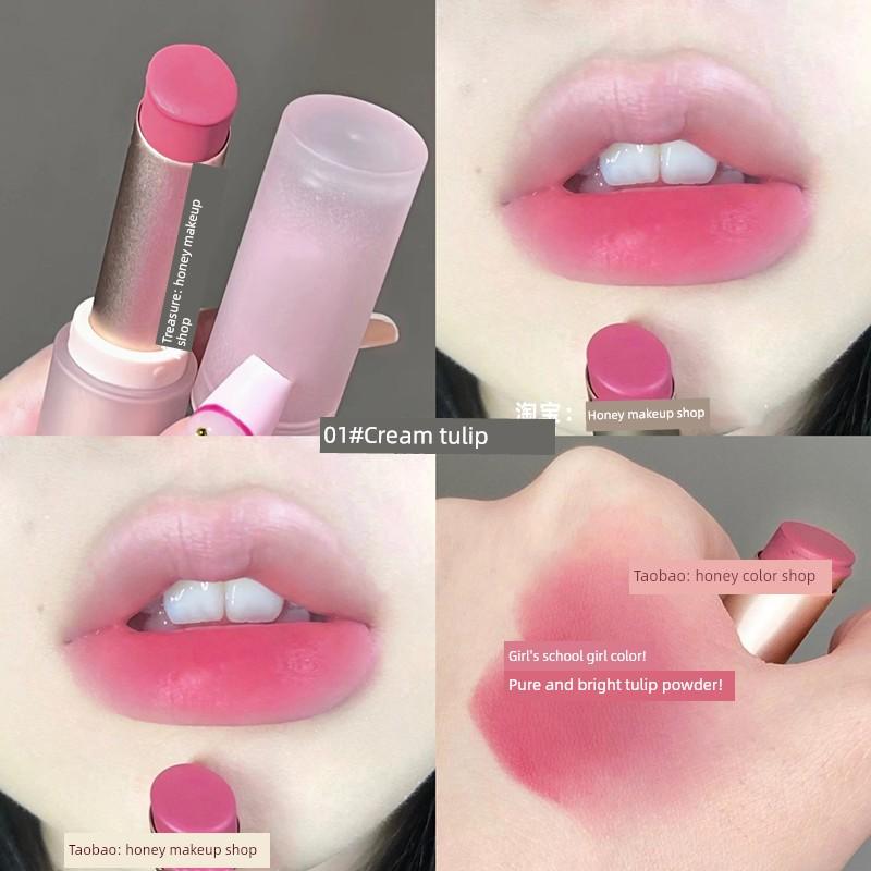 Good Color Matching! Light Fashion Sense Milk Apricot Nude Coffee Low Saturation Primary Color Coffee Space Mud Lipstick Plain Face Control