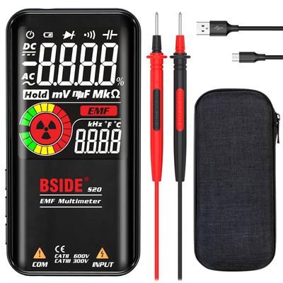 Multimètre Numérique Écran Couleur 9999 Comptes Gamme Automatique Voltmètre Rechargeable Avec Détecteur EMF Testeur de Capacité Diode