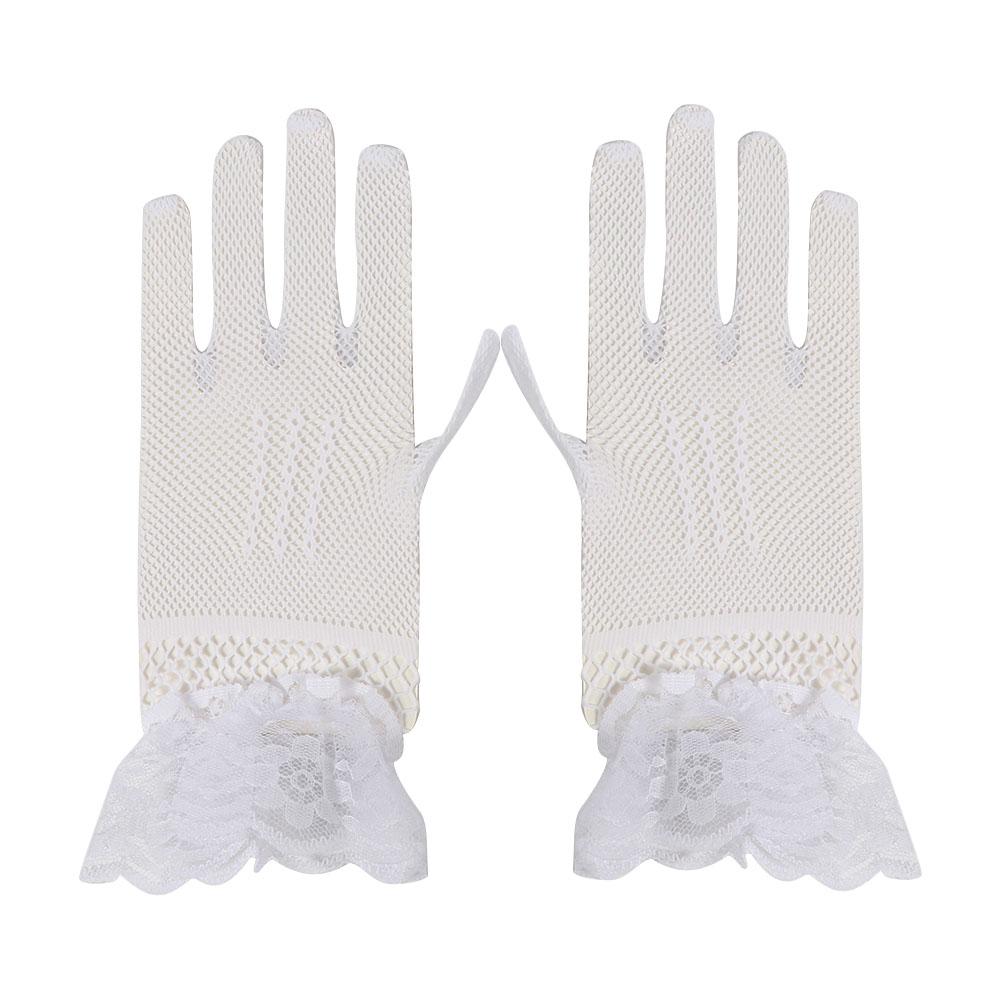 BEPAN Lolita Retro Women Sun Protection Mesh Elasticity Hand Sleeve Lace Mittens Wedding gloves Flower