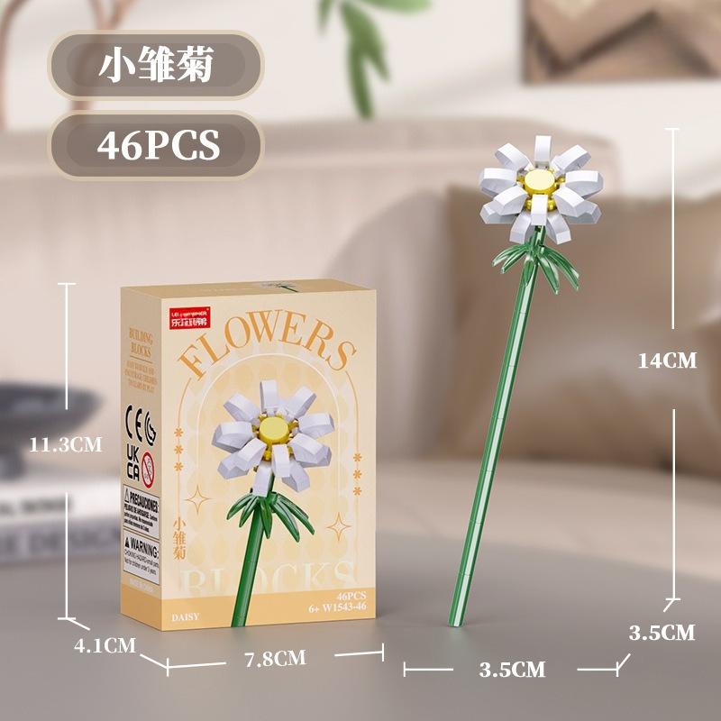 Bouquet Flower Mini Particle Blocks Flowers Model Micro Building Bricks Creative Desk Decor For Adults Toys for Children