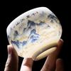 Tradition Landscape Painting Ceramic Teacup 180ml Exquisite Tea Cup Vintage White Porcelain Master Cup Zen Meditation