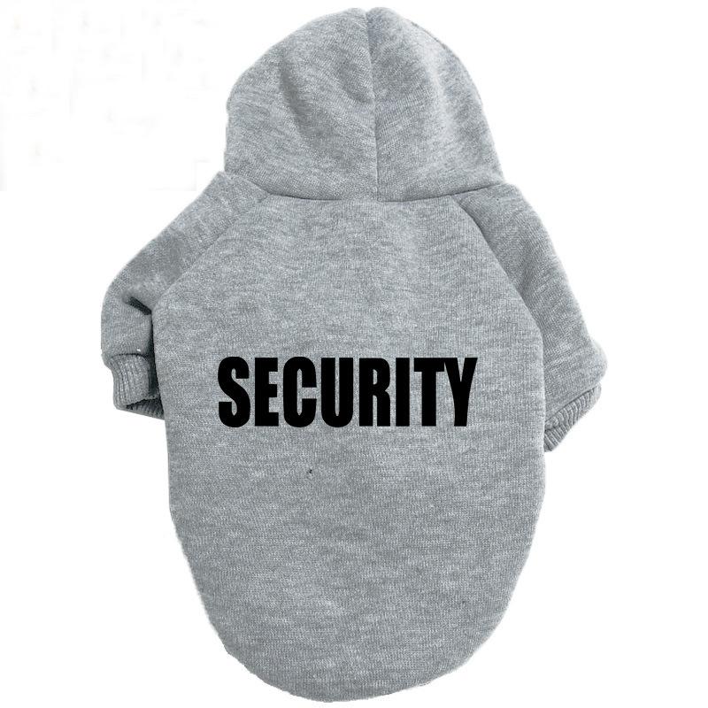 Security Dog Clothes Small Large Dogs Hoodie Coat Chihuahua Dog Sweatshirt French Bulldog Warm Puppy Clothes For Dog XS-9XL