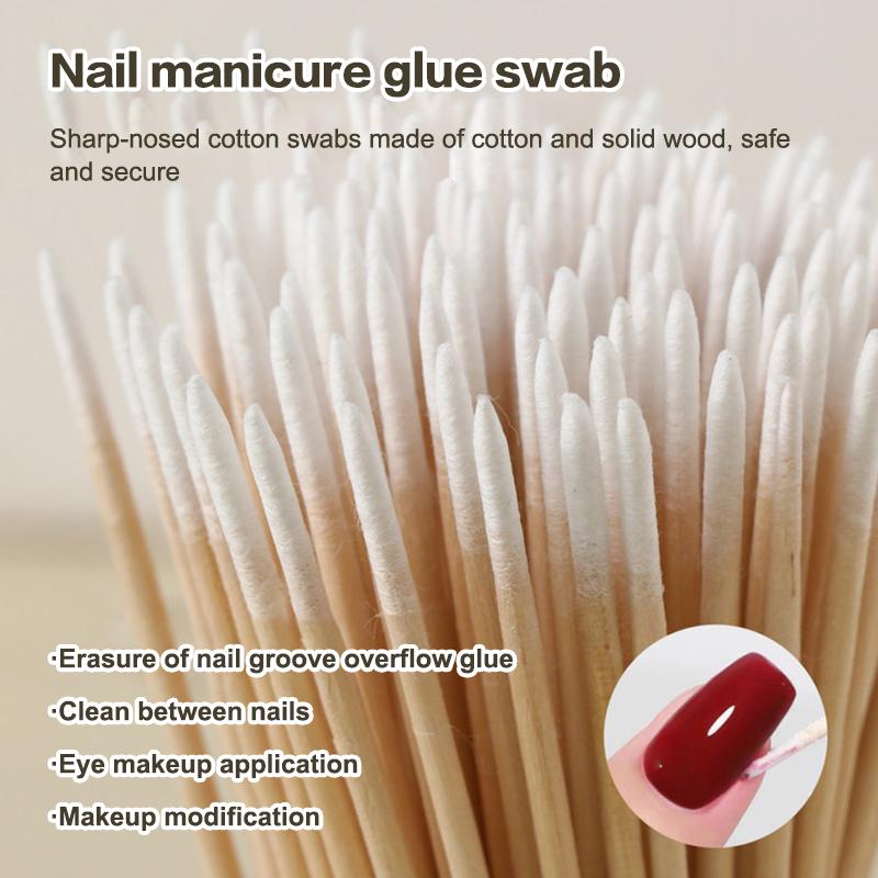 100Pcs Micro Wood Cotton Swab Eyelash Extension Tools Tatoo Microblading Cleaning Wooden Sticks Cosmetic Cotton Brush Buds Tip