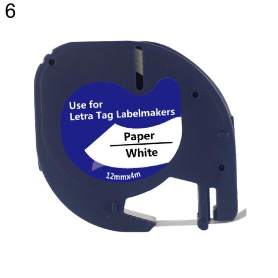Plastic Label Tape 12mmx4m Compatible for DYMO Letra Tag 100H 100T 2000 Printer