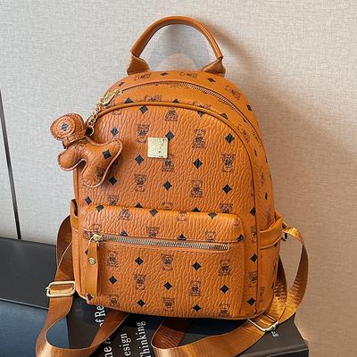 2025 New Large-capacity Backpack Female Cartoon Cute Bear Lady Backpack Korean Version Foreign-style Printed Backpack Tide