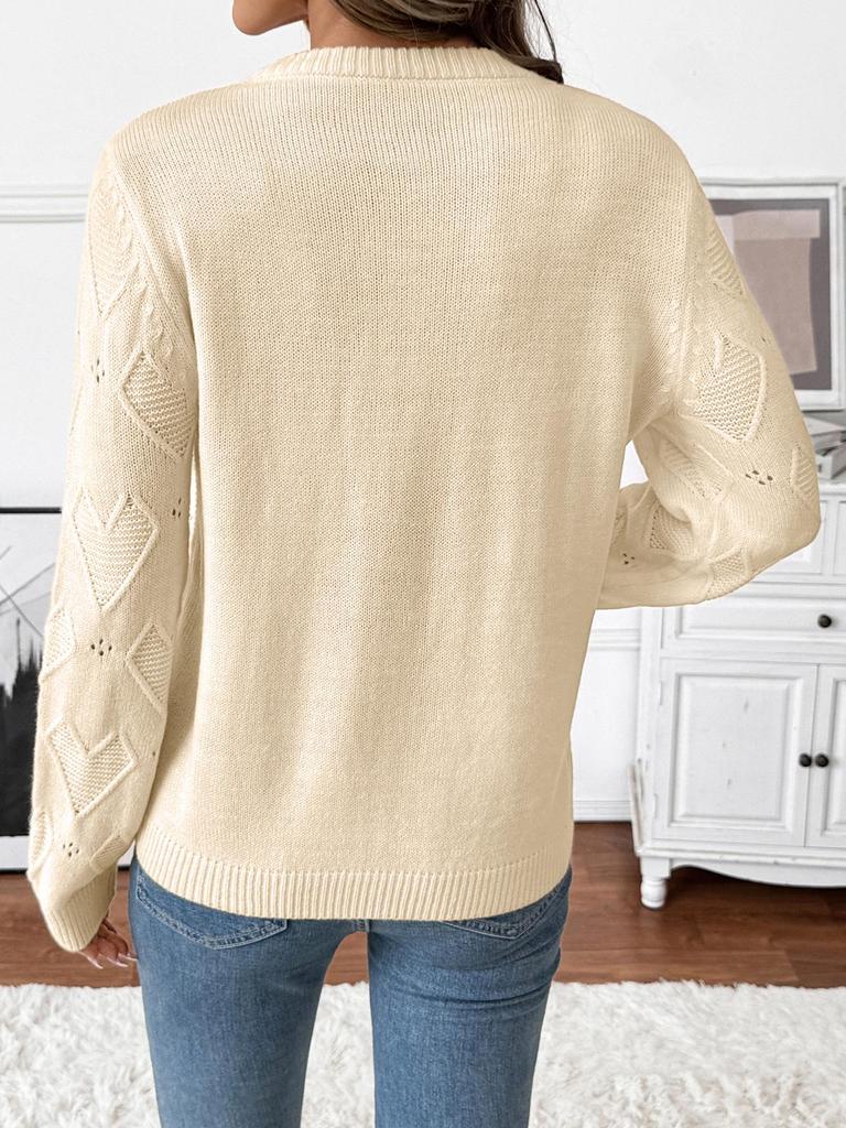 2025 Versatile Autumn Heart Pullover Sweater for Women - Valentine's Edition