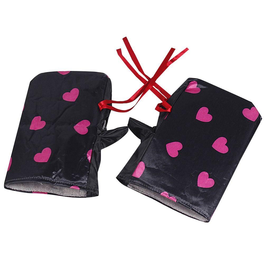 

Waterproof Motorcycle Handlebar Gloves Coldproof Handle Covers Electric Vehicle Warm Gloves Summer Black Red Heart