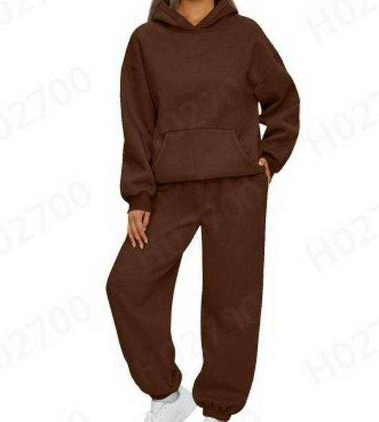 Herbst/Winter 2025 Damen Kapuzen-Sweatshirt & Lange Hose Trainingsanzug-Set
