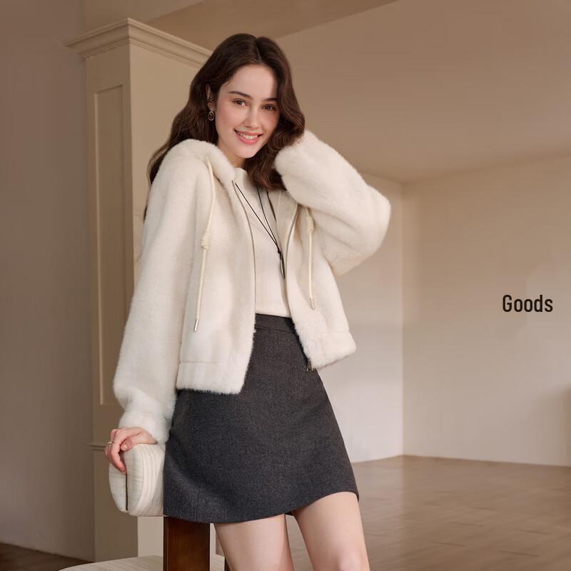betu Women's Winter Faux Fur Hooded Jacket