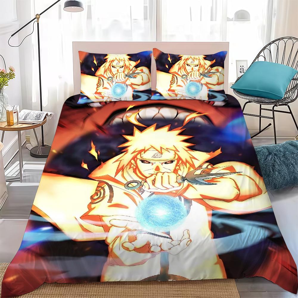 Cool Anime N-Naruto Duvet Cover Set Home Style Bedding Soft Laundry Cotton Bed 3 Piece Set Student Dormitory Gift