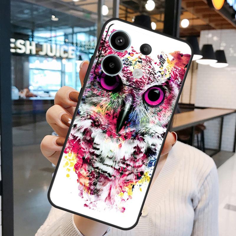 Owl Watercolor Animal Cover For Xiaomi Redmi Note 13 Pro 12 11 9 10 Pro 9S 10S 11S 12S Redmi 12 10C 12C 13C Case