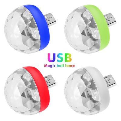 Portable USB Disco Magic Ball Light Disco Sound Actived Light Multicolor Holiday Atmosphere Party Strobe Effect Decor Lamp