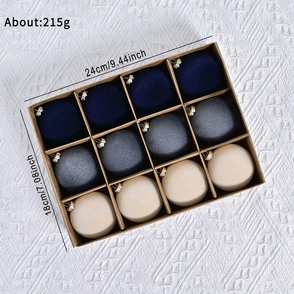 Vibrant 12pcs Flocking Round Decorative Balls for Festive Occasions