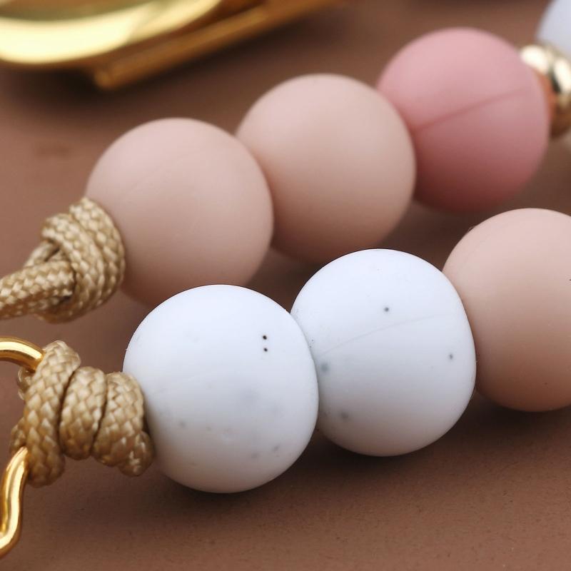 Pacifier Clips Chain Silicone Beads BPA Free DIY Dummy Clip Holder Soother Chains Baby Teething Toys Chew Shower Gifts