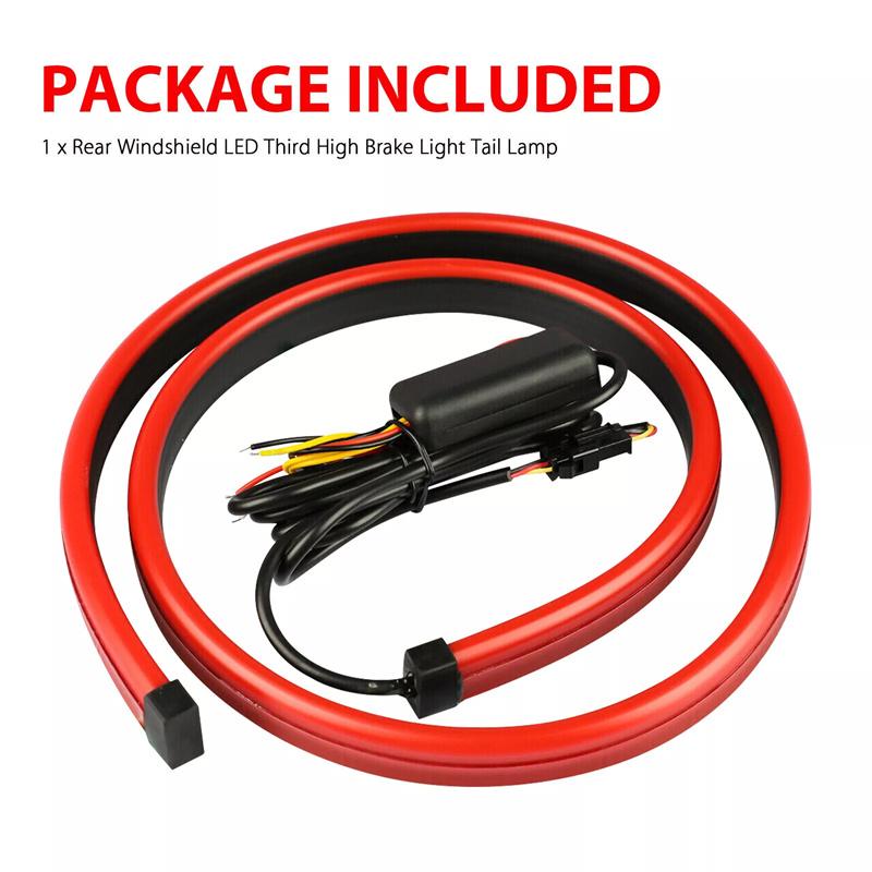 Car Led Rear Brake Light Strip High Mount Brake Stop Turn Signal Light Auto Running Warning Driving Drl Tail Lamp 100Cm 12V
