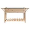 Garden Planter with Shelf Beige 155 x 59 x 76.5 cm