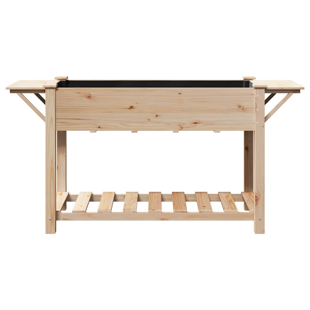 Garden Planter with Shelf Beige 155 x 59 x 76.5 cm