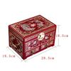 Vintage Wooden Jewelry Box with Copper Wire Inlay Mother of Pearl Handcrafted Pingyao Lacquerware