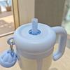 Floral Cartoon Handle Stainless Steel Vacuum Insulated Cup with Tea Infuser and Straw