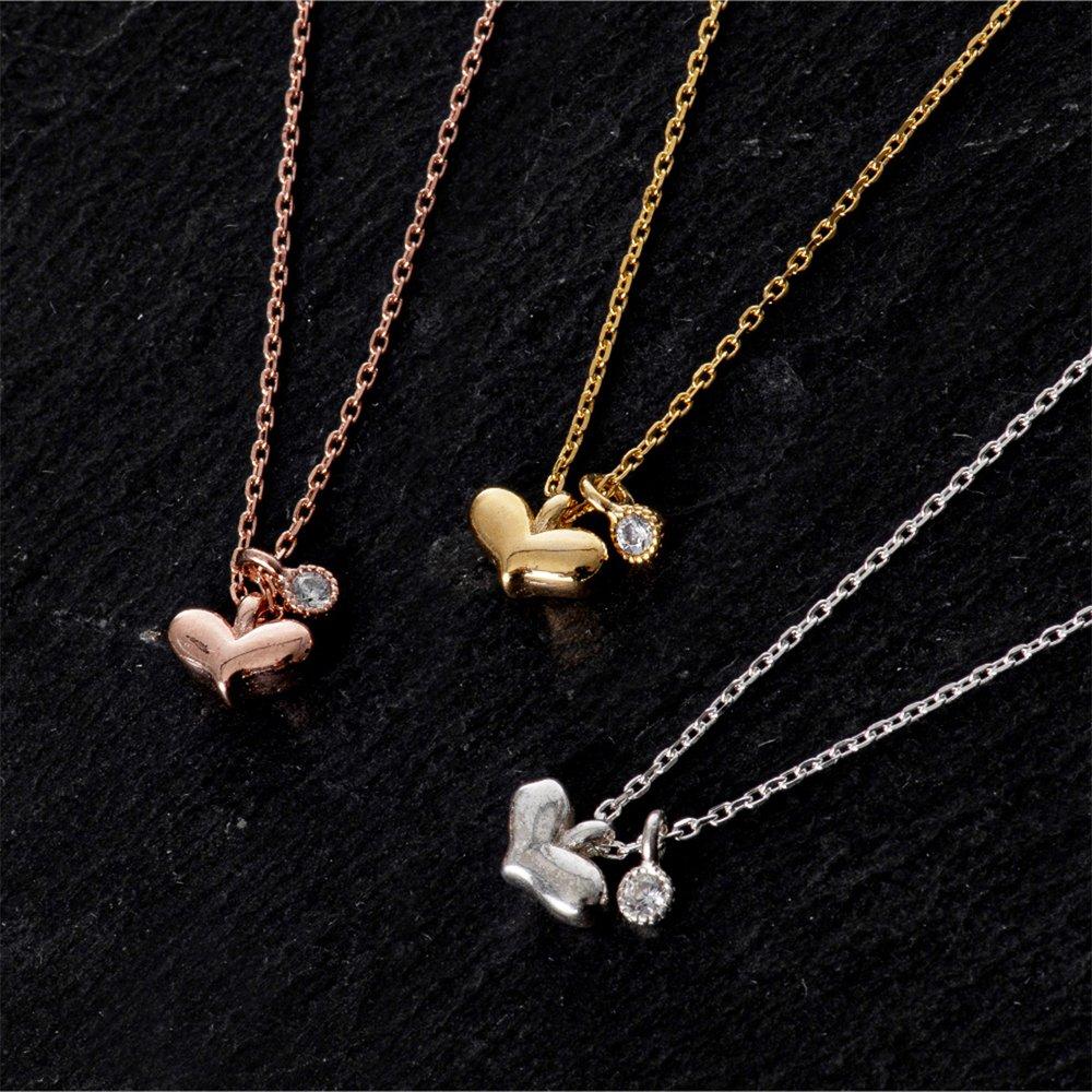 Convex Heart Q Charm Silver Necklace