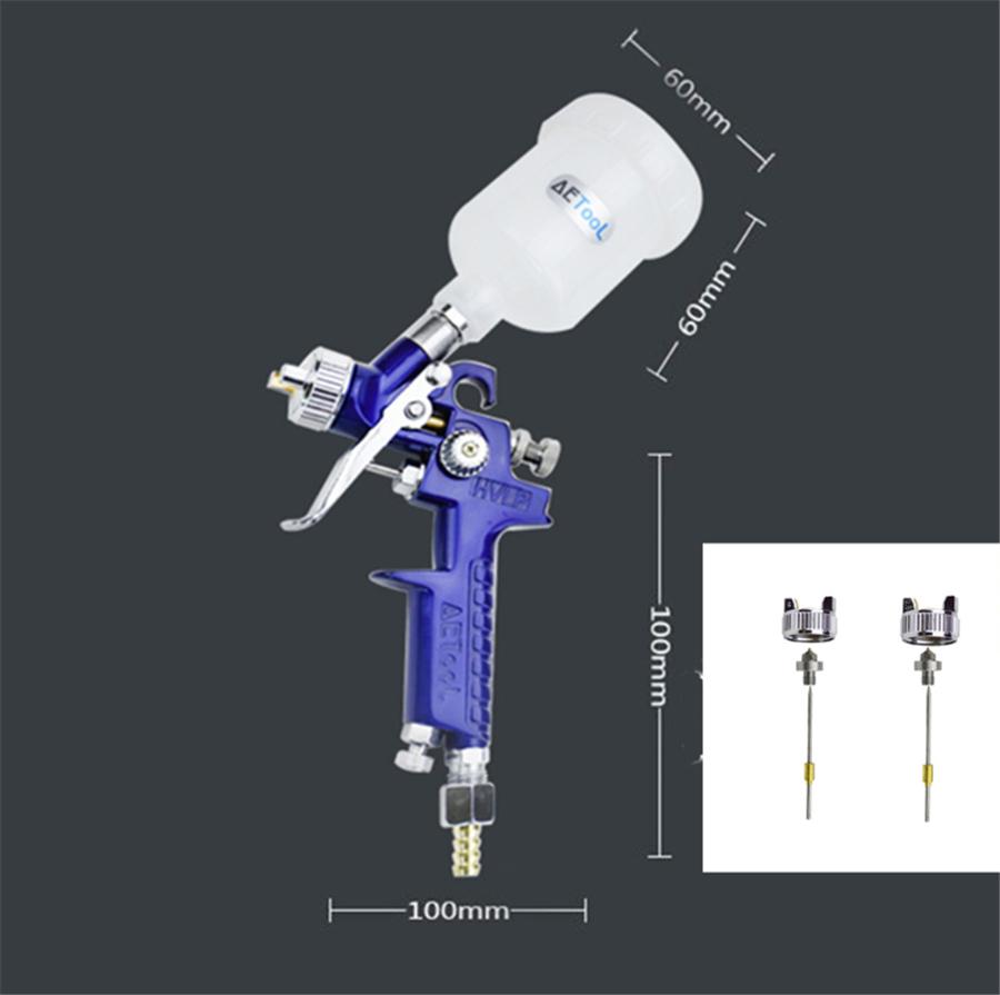 Profesionální HVLP 0,8mm & 1,0mm Tryska Stříkací pistole Mini Vzduchová Barva Lakování Aut