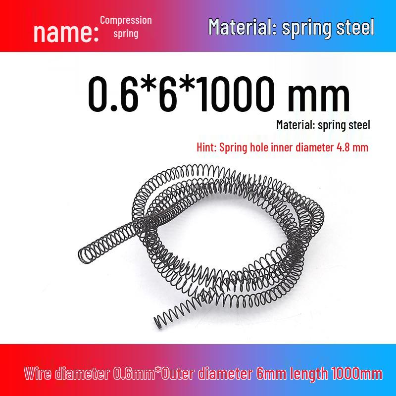 Spring Wire: 1m Long, Soft Pressure, Manganese Steel, 0.3-4.5mm Diameter, Yellow Compression Return.