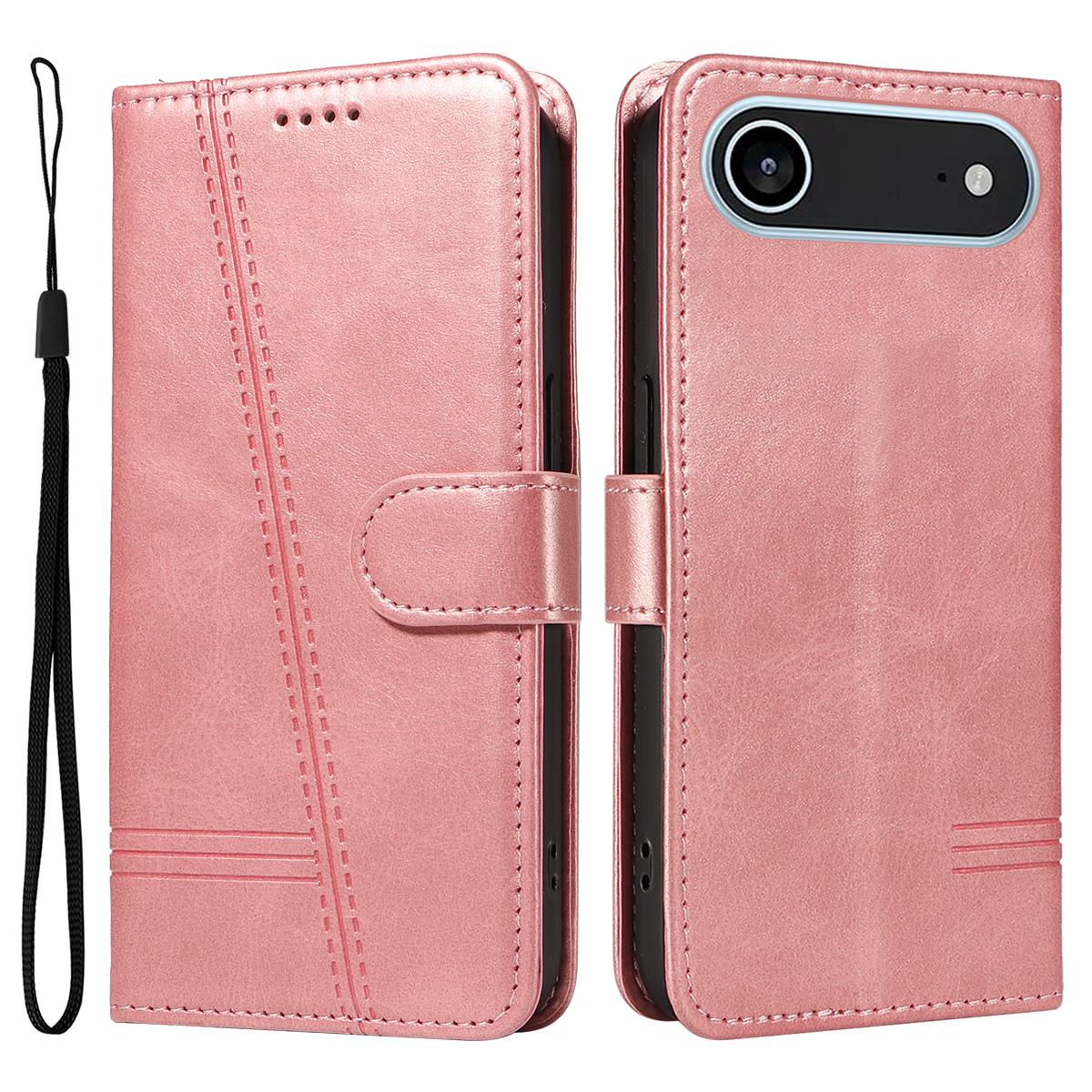 For iPhone Air Wallet Case T-Shape Lines Leather Phone Cover Stand B