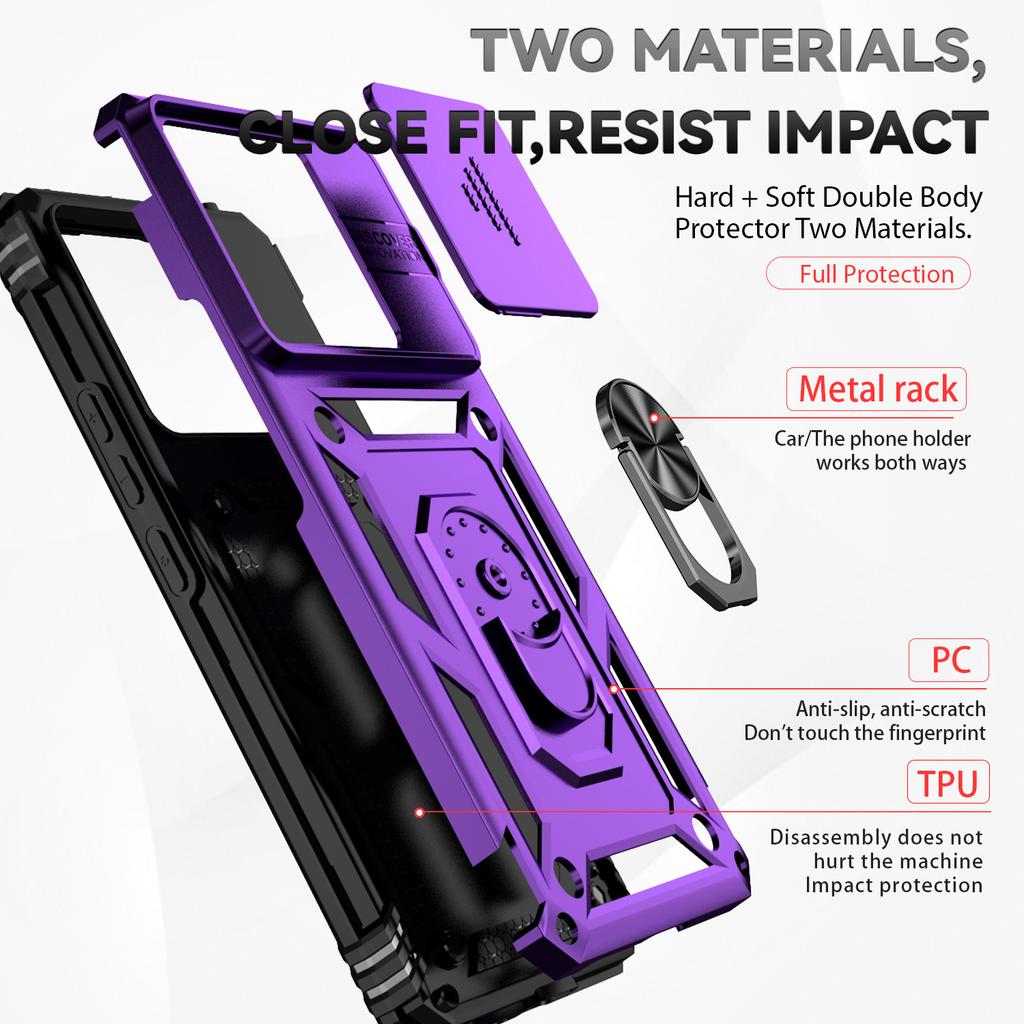 For Xiaomi 13T 12T 11T Pro 5G Case Car Magnetic Ring Holder Armor Shockproof Coque For Redmi 12 13C 12C 11A4G Lens Protect Cover