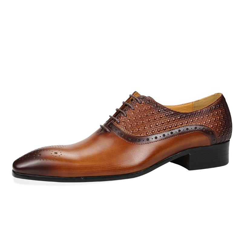 Fashion Elegant Wedding Party Shoes For Men Genuine Leather Handmade Oxfords Style Business Office Customized Brogue Shoes Made In China