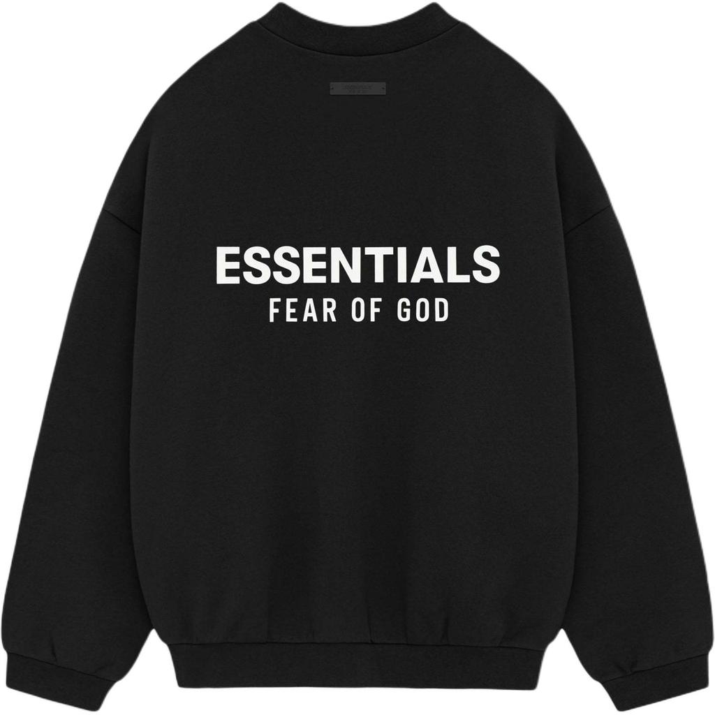 Fear of God Essentials Fleece Crewneck II Black Men Tops 192HO246260F
